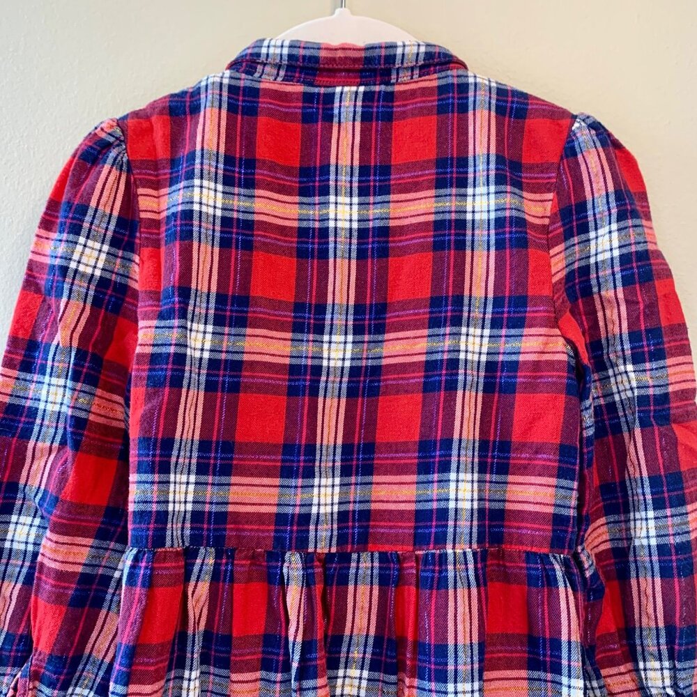 MINI BODEN Plaid Dress Girls 5-6 5T 116cm Cozy Cotton Holiday Tartan Winter - Picture 4 of 7